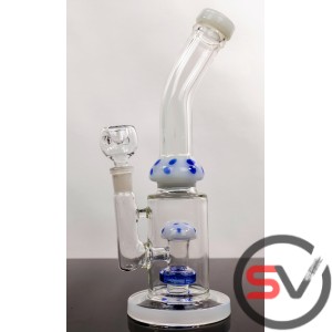 CURVED NECK MUSHROOM GLASS WATER PIPE 10inch